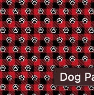 0103 - Dog Paws Medium & Small Buffalo Plaid Fabric bymariafaithgarcia