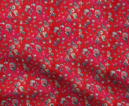 0115 - Falling Roses // Red Fabric by theartwerks