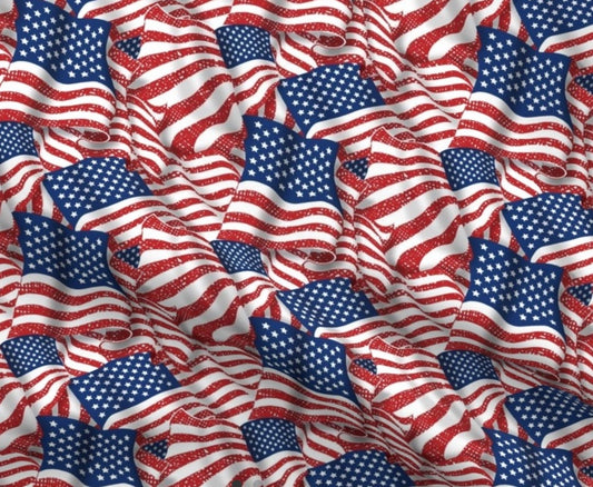 0117 - American Flags Flying Fabric by southwind